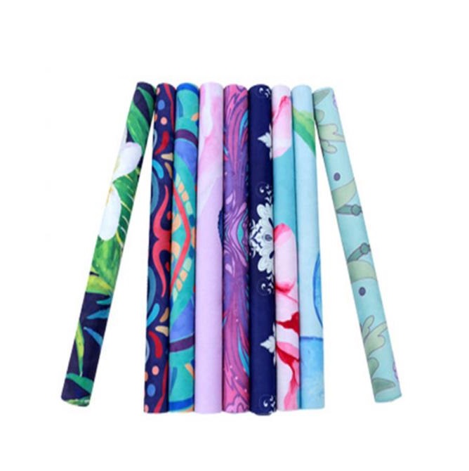 Custom Printed Anti-slip Eco-Friendly Foldable Rubber Suede Yoga Mat