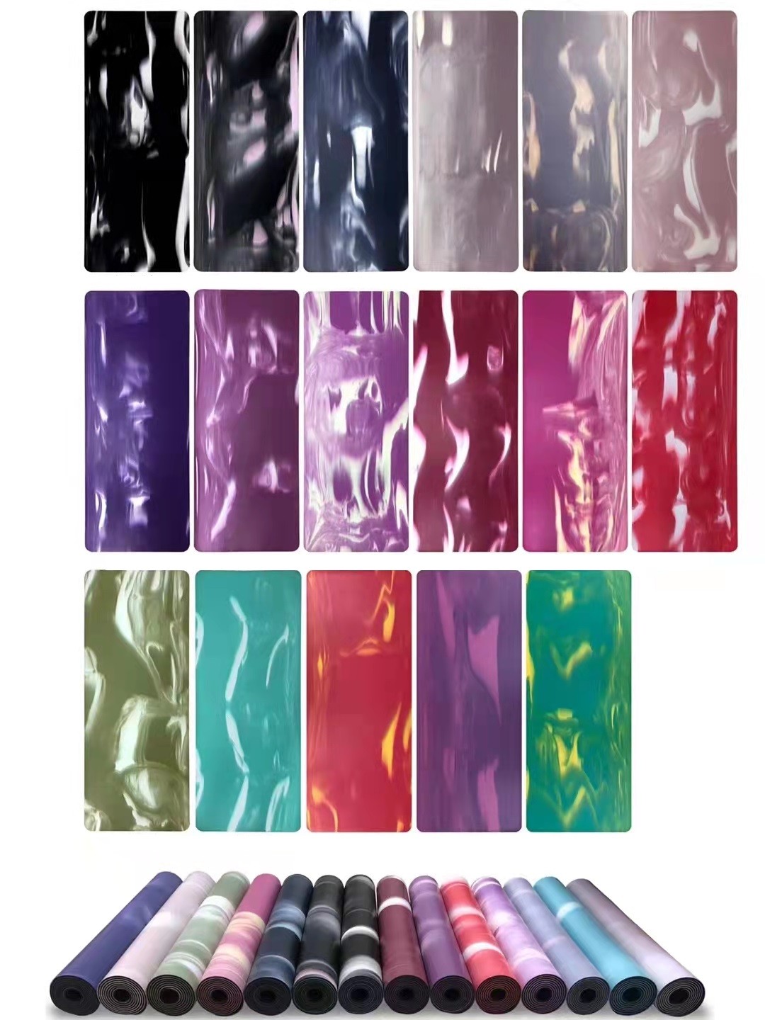 Customize Printed PU Rubber Non Slip Yoga Mat