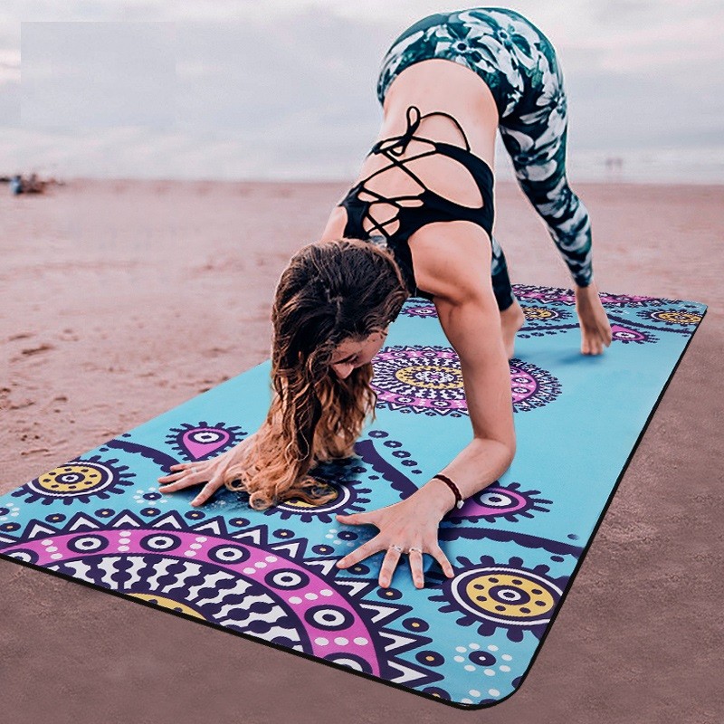 Factory Non-slip Fitness Mat Foldable Natural Rubber Suede Yoga Mat