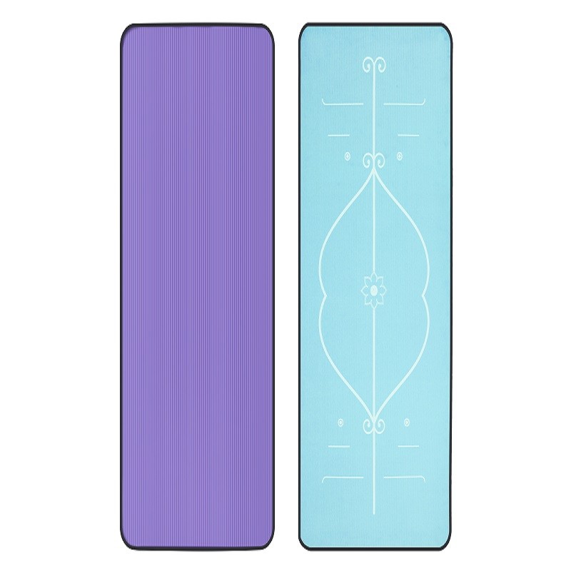 Non-Slip Fitness Mats NBR Edging Double Color Yoga Mat with Position Line