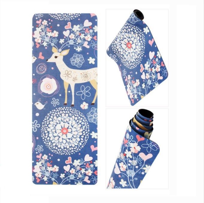Washable Non Slip Fitness Mat Non-toxic Rubber Suede Yoga Mat